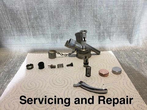 Old Sparklets Type D soda syphon seltzer bottle; Common fault - water leak from control handle