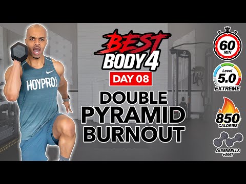 60 MIN SUPER SWEATY DOUBLE PYRAMID HIIT WORKOUT (BURN 850 CALORIES)