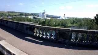preview picture of video 'Crossing the Lune Aqueduct, Lancaster, on Broad Oak 2013-05-26'