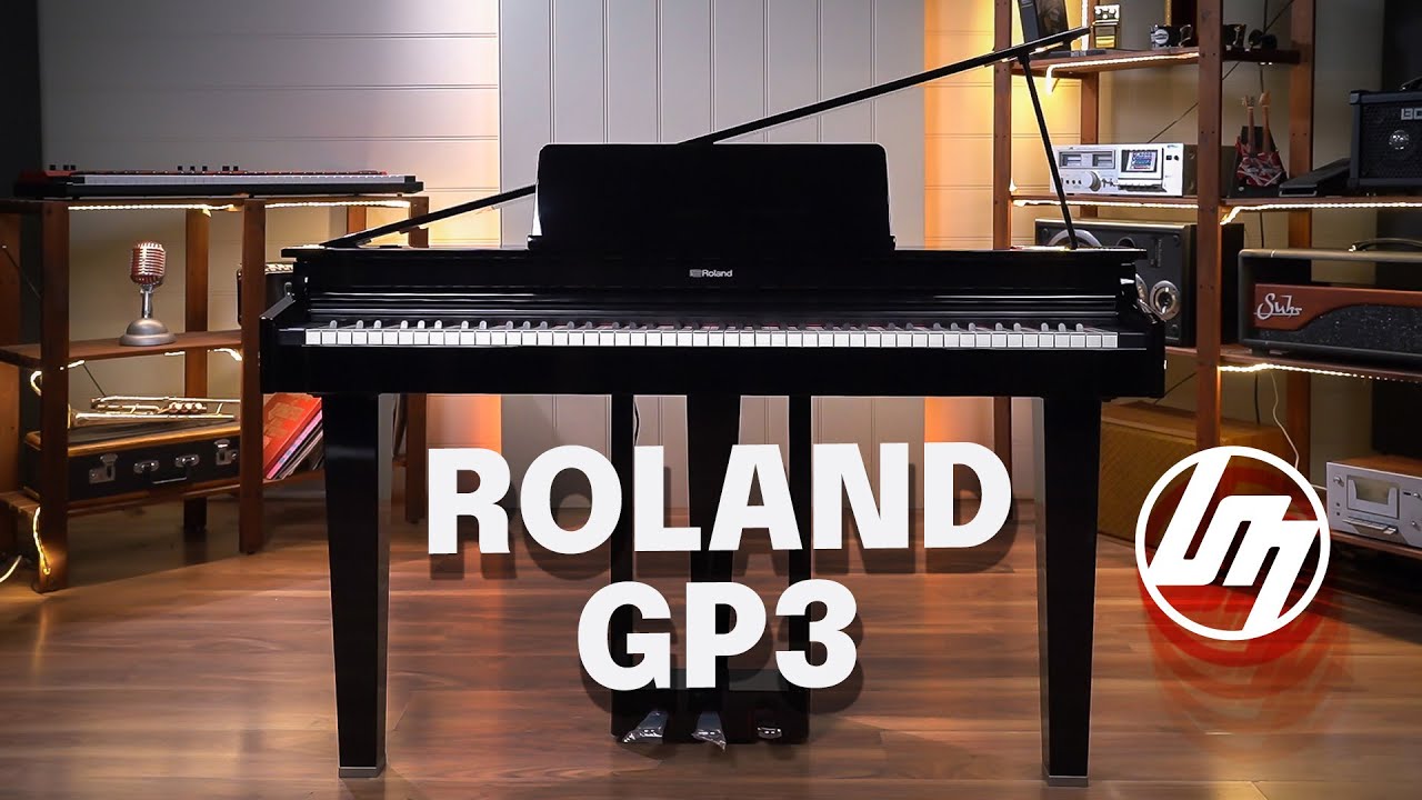 Roland GP-3PE Compact Digital Grand Piano w/Matching Bench - Polished Ebony