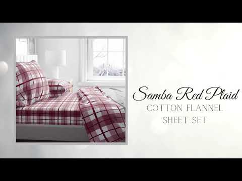 Samba Red Plaid | Cotton Flannel Sheet Set | Mod Lifestyles