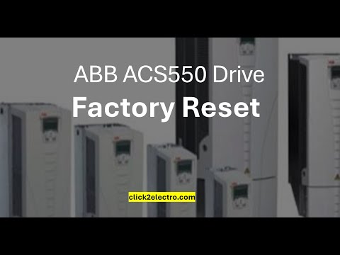Part of a video titled ABB ACS550 drive factory reset Parameter in english - YouTube