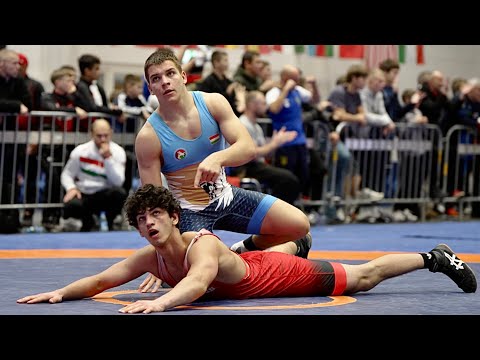 U17 Giorgi Kvartskhava (GEO) vs Dominik Szilagyi (HUN) 80kg final! Greco-roman boys youth wrestling.