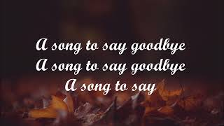 Placebo - Song To Say Goodbye lyrics