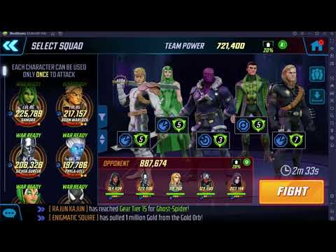 MSF: Alliance War - ZemoFactor [721k] vs New Warriors (Ultron + Silver Surfer) [887k]