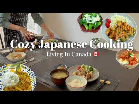 Cozy Japanese Cooking | Kushi Katsu, Soba, zucchini curry| Living in Canada 🇨🇦