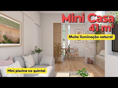 Mini Casa 42m² - Muita iluminação Natural e uma mini piscina no quintal.