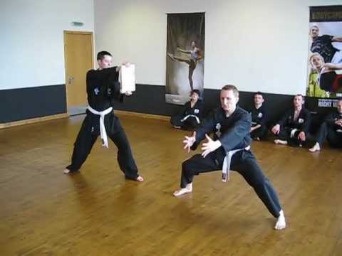 Kuk Sool Won of Kirkcaldy - Testing April 2012 - Ian breaks for Yellow belt