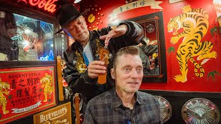 💈 Dazzling Ducktail Haircut At The Iconic Blue Velvet’s Barbershop | Hiroshima Japan