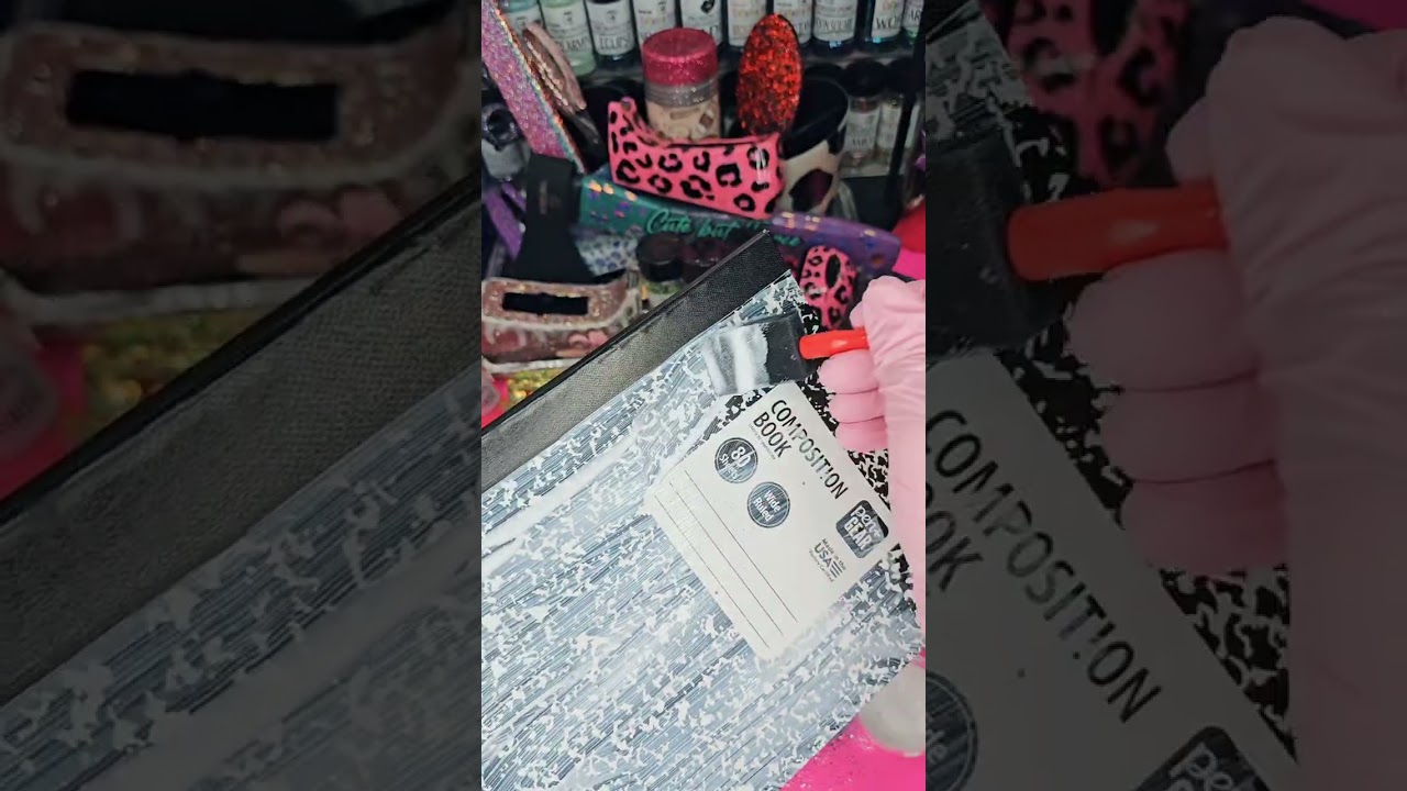 Let's glitter 2 composition notebooks! 🥰💕✨️ #Glitter #notebook #diycrafts #craftideas