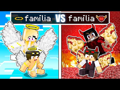 FAMÍLIA DE ANJOS DO BEM VS FAMÍLIA DE ANJOS DO MAL NO MINECRAFT!!