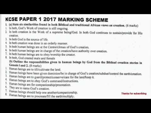 KCSE 2017  | CRE KCSE 2017  PAPER 1 | KCSE REVISION | KCSE CRE Paper 1 Questions and Answers |PART 1