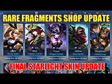 RARE FRAGMENTS SHOP UPDATE | FINAL STARLIGHT SKIN ON MARCH 2022 | Mobile Legends