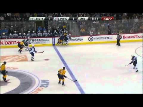 Blake Geffrion hits Jim Slater