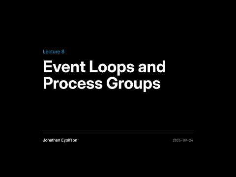 ECE344 Fall 2026 (Sec 1) Lec 8 - Event Loops and Process Groups