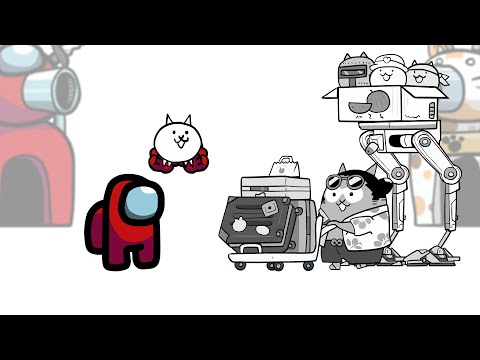 Mini Crewmate Kills The Battle Cats Characters - Part 4 | Among Us