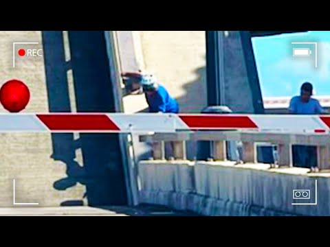 Horrified Onlookers Realize Bridge Is Rising With Woman Still On It
