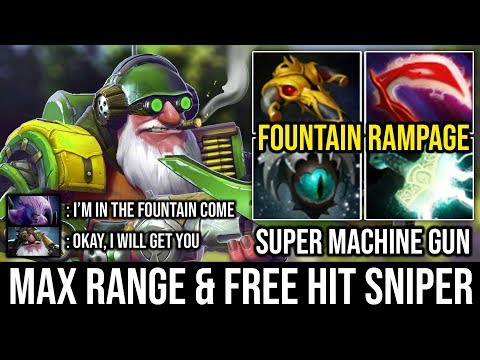 Truly 100% Free Hit + Max Range Electric Machine Gun Sniper Rampage in the Fountain - DotA 2 IMBA