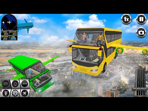 Futuristic Flying Bus Driving Simulator 3D Android Gameplay - Bus Driving Games To Play