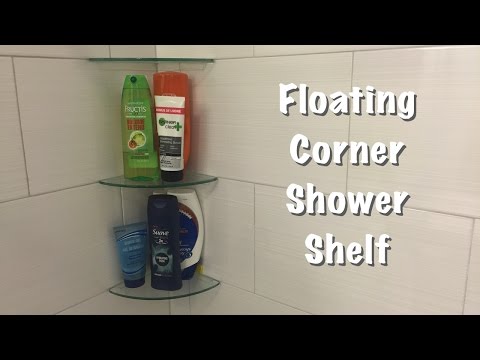 Floating corner shower shelf installation