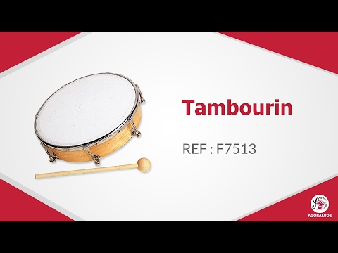 Instrument de tambour à main - Tambourin de 20,3 cm avec jingles en métal, tambour à percussion éducatif pour entraînement de musique, instrument de rythme portatif en bois, outil d'apprentissage de