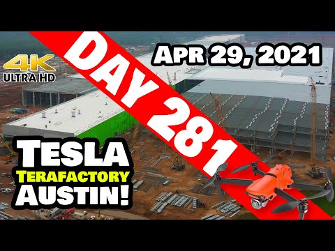 Tesla Gigafactory Austin 4K  Day 281 - 4/29/21 - GIGA TEXAS IS ABOUT TO PASS GIGA BERLIN!