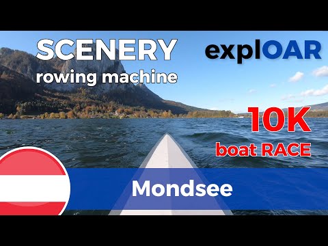 (21.04) - 10k boat race 70 min WATER FUN - rowing machine workout -  Mondsee - Lake Mond