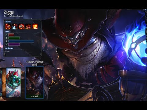 Master Arcanist Ziggs Skin Spotlight Gameplay 1080p HD