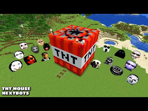 SURVIVAL TNT HOUSE WITH 100 NEXTBOTS in Minecraft - Gameplay - Coffin Meme