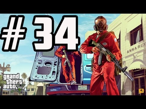 GTA 5 - Gameplay Walkthrough - Part 34 - Bank Robbery with Death Machine