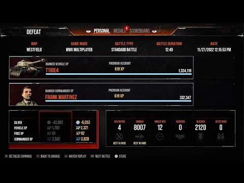 WOT Console T110E4 8K Direct Damage