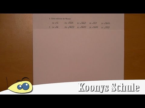 Teilweise Wurzel ziehen mit Variablen, Aufgaben vorgerechnet, Übung | 5/11 - Blatt 0992