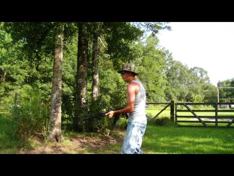 Shooting the AK-74 with a hat on