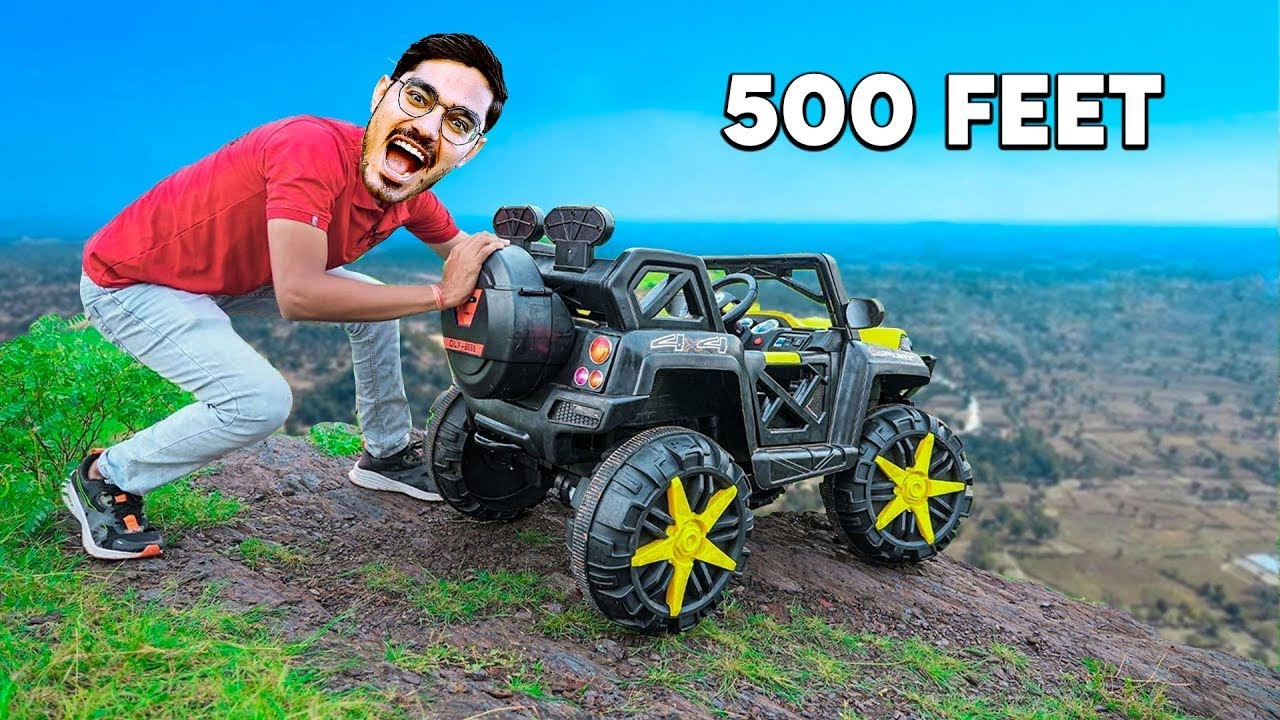 Dropping RC Monster Car From Mountain   गाडी को पहाड़ से गिराया   Will It Survive