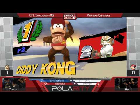 CFL Smackdown 116 WiiU - Thexan (Fox) vs Kiki (Diddy Kong) - Winners Quarters