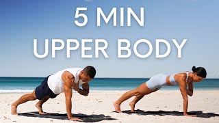 5 MIN UPPER BODY WORKOUT || Strong Arms, Chest &  Back (No Equipment)