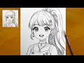 Anime Sketch How To Draw A Cute Anime Girl Easy Pencil Drawing
