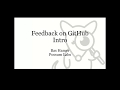 Feedback On GitHub Intro