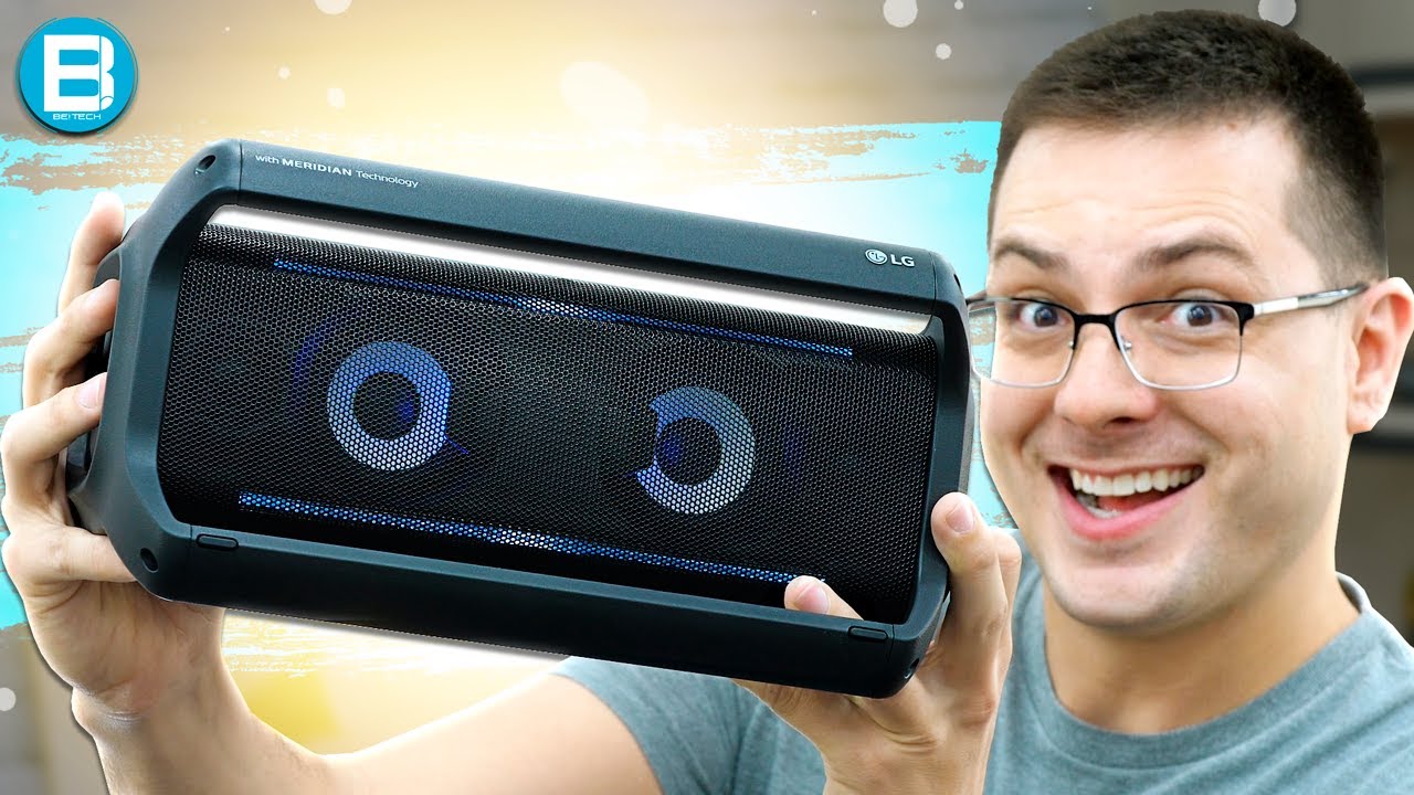Miniatura da avaliação em vídeo de Alto-falante Bluetooth LG Xboom Go PM1 Azul Escuro