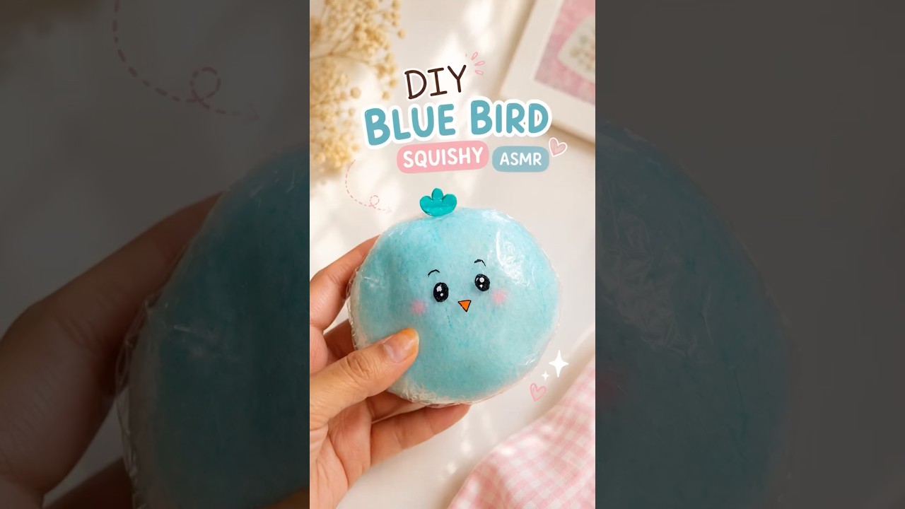 DIY Blue Bird Squishy ASMR🐦💙 | #It’s me Hana#squishy#shorts