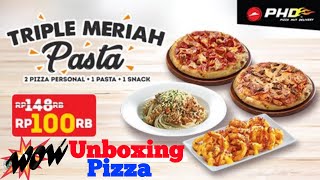 UNBOXING🍕 PHD pizza Triple Meriah | Mukbang PIZZA MURAH