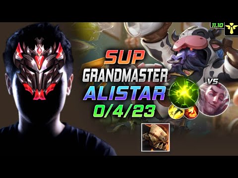 GrandMaster Alistar Support vs Rakan - 천상계 서폿 알리스타 템트리 룬 망자 여진 アリスター Алистар 牛头酋长 - LOL KR 11.10