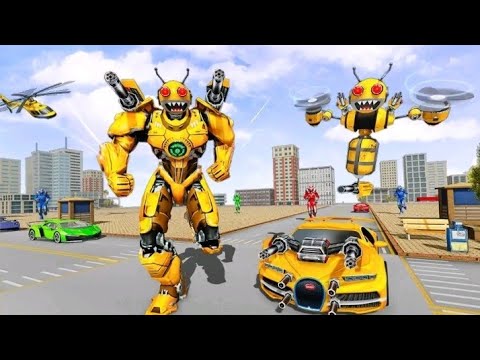 bee Multiple Transformation Jet Robot Car Game 2020 Android Gameplay