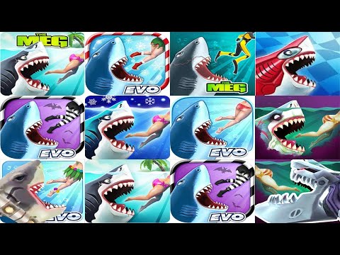 Hungry Shark World vs Evolution - All Sharks Unlocked Android Gameplay Walkthrough