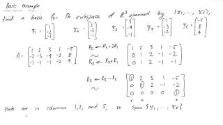 Column space and null space worked example