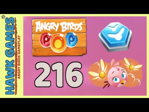 Angry Birds Stella POP Bubble Shooter Level 216 - Walkthrough, No Boosters