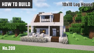 マイクラ建築：ペールオークとダークオークの小さい家の作り方。10x10ブロックで簡単に。No.209【Minecraft】