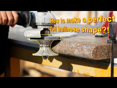 How to make a perfect full bullnose shape countertop edge by using a diamond hand profile router bit