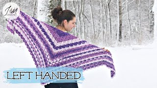 LEFT HANDED- HOW TO CROCHET Shells Of One-Color Shawl | Shells crochet shawl | Crochet Shawl