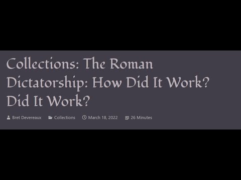 ACOUP - The Roman Dictatorship: How Did It Work? Did It Work?